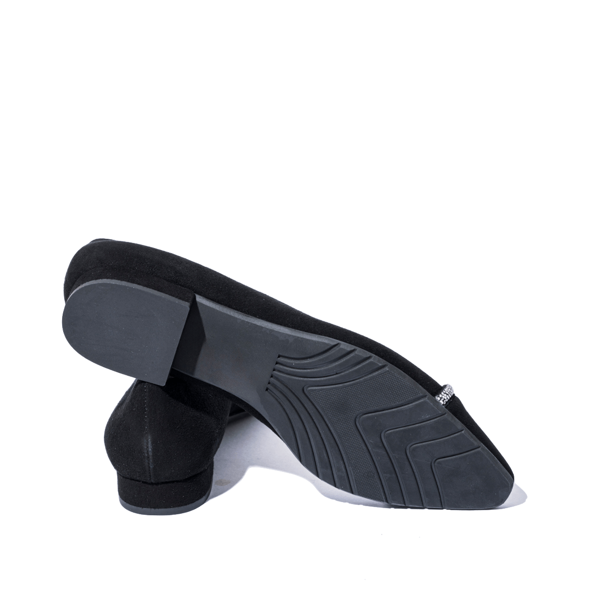 Pantofolina La Sellerie Strass Camoscio Nero - La Sellerie - Calzature Savorè