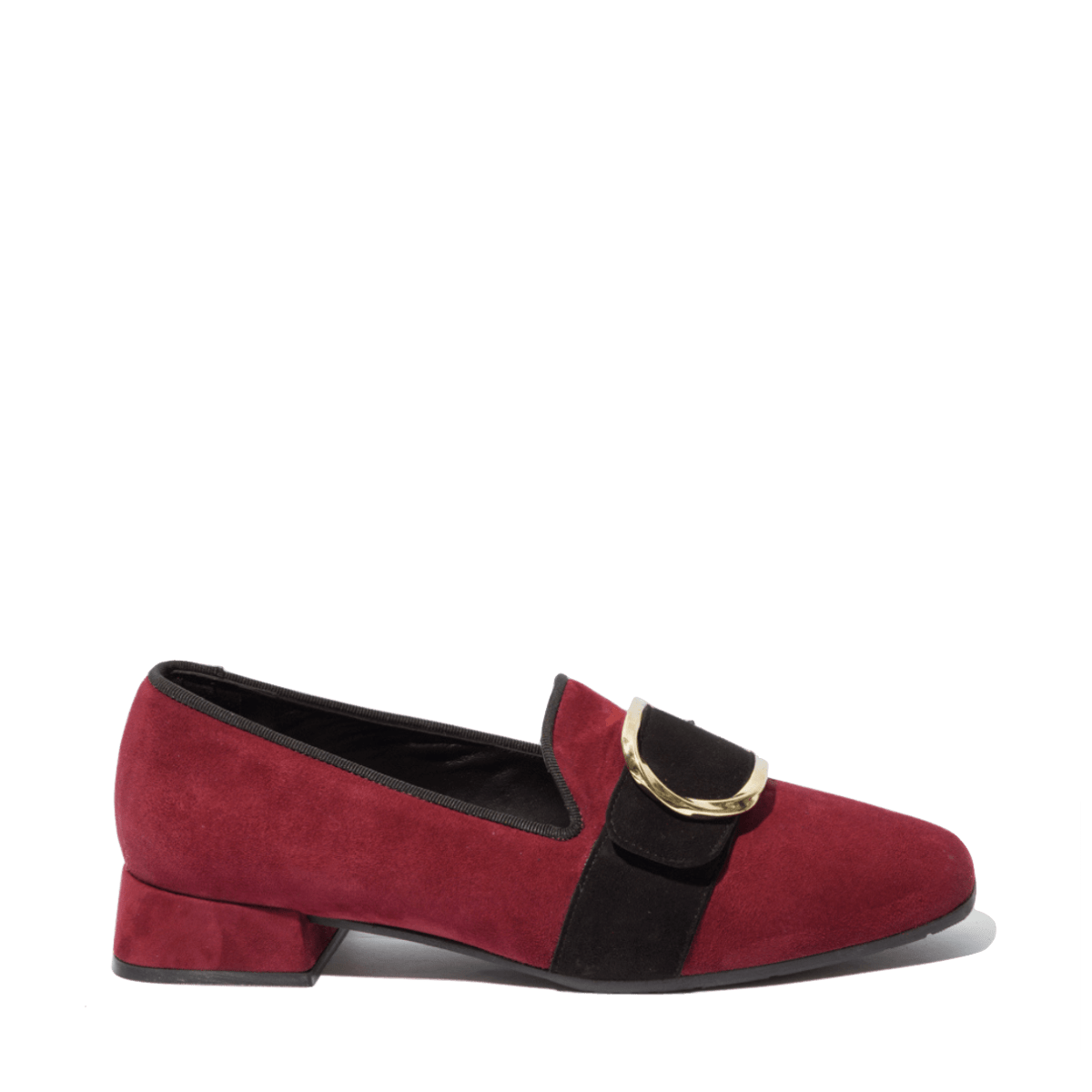 Pantofolina Le Gazzelle Fibbia Oro Camoscio Bordeaux - Le Gazzelle - Calzature Savorè