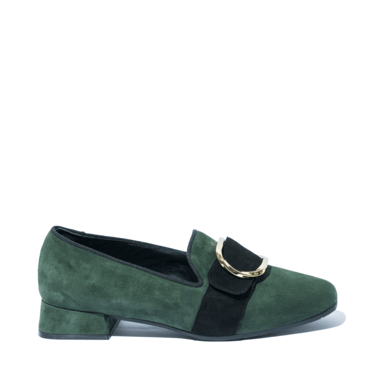 Pantofolina Le Gazzelle Fibbia Oro Camoscio Verde - Le Gazzelle - Calzature Savorè