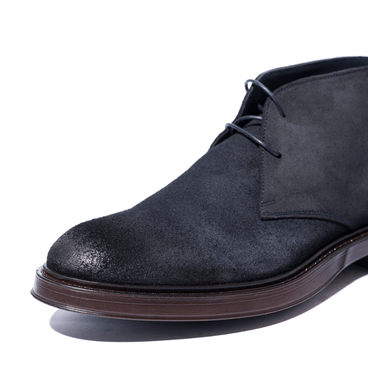 Polacchino F. Rennella Due Fori Camoscio Ingrassato Blu - F.lli Rennella - Calzature Savorè