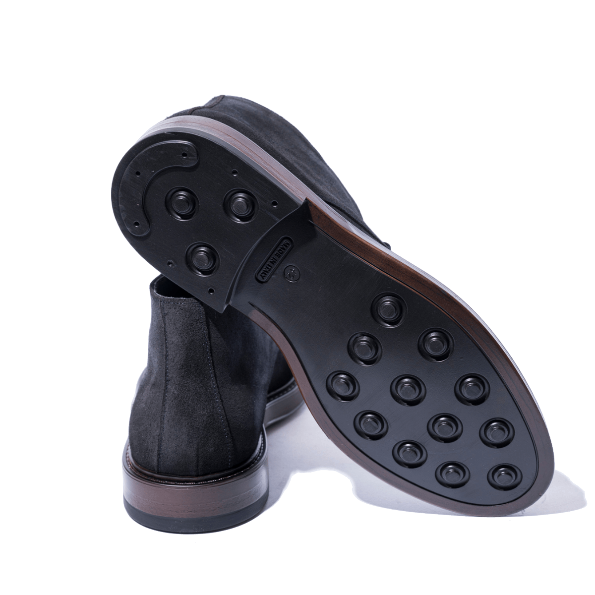 Polacchino F. Rennella Due Fori Camoscio Ingrassato Blu - F.lli Rennella - Calzature Savorè