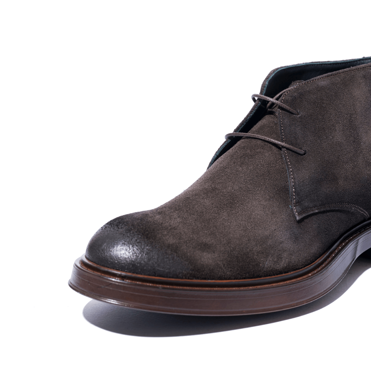 Polacchino F.lli Rennella Due Fori Camoscio Ingrassato Marrone - F.lli Rennella - Calzature Savorè