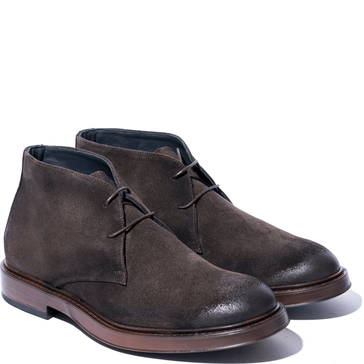 Polacchino F.lli Rennella Due Fori Camoscio Ingrassato Marrone - F.lli Rennella - Calzature Savorè