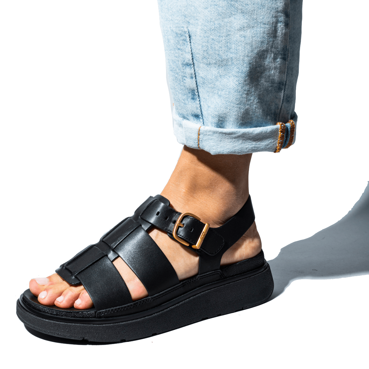 Sandalo Fit - Flop Fisherman Pelle Nero - Fit - Flop - Calzature Savorè
