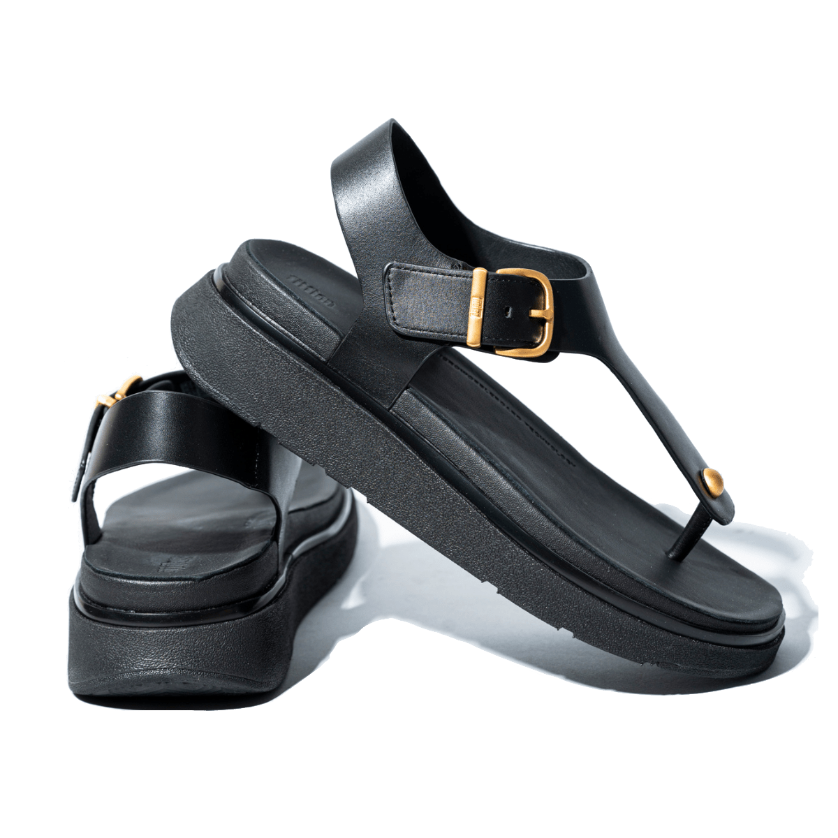 Sandalo Infradito Fit - Flop Toe - Post Pelle Nero - Fit - Flop - Calzature Savorè