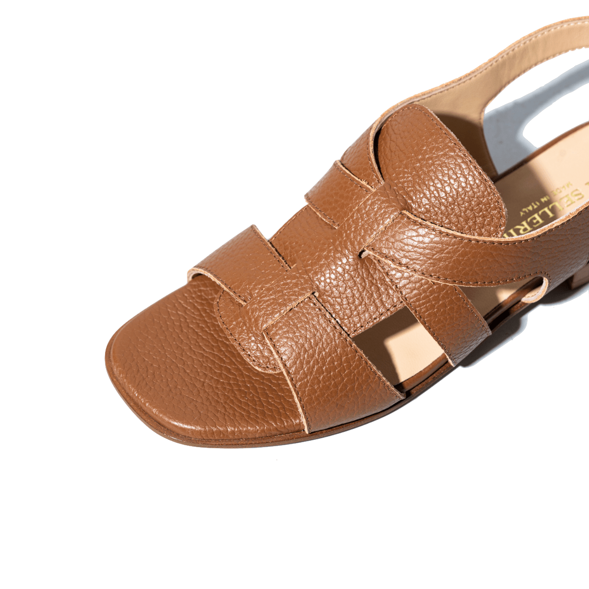 Sandalo La Sellerie Fibbia Pelle Durango Cuoio - La Sellerie - Calzature Savorè