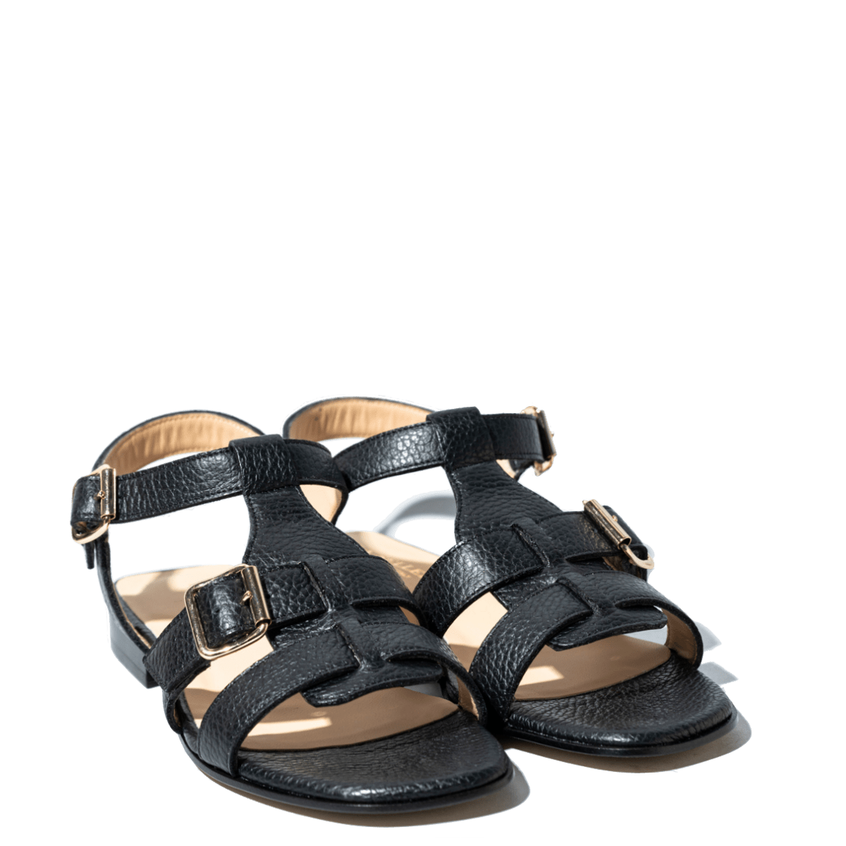 Sandalo La Sellerie Fibbie Pelle Durango Nero - La Sellerie - Calzature Savorè