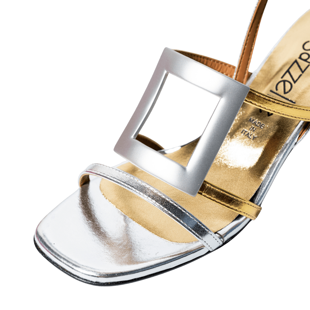 Sandalo Le Gazzelle Fibbia Geometrica Pelle Argento / Oro - Le Gazzelle - Calzature Savorè