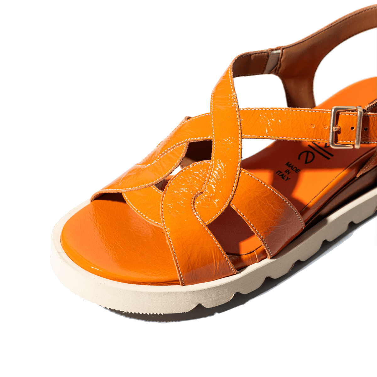 Sandalo Le Gazzelle Nappa Verniciata Papaya - Le Gazzelle - Calzature Savorè