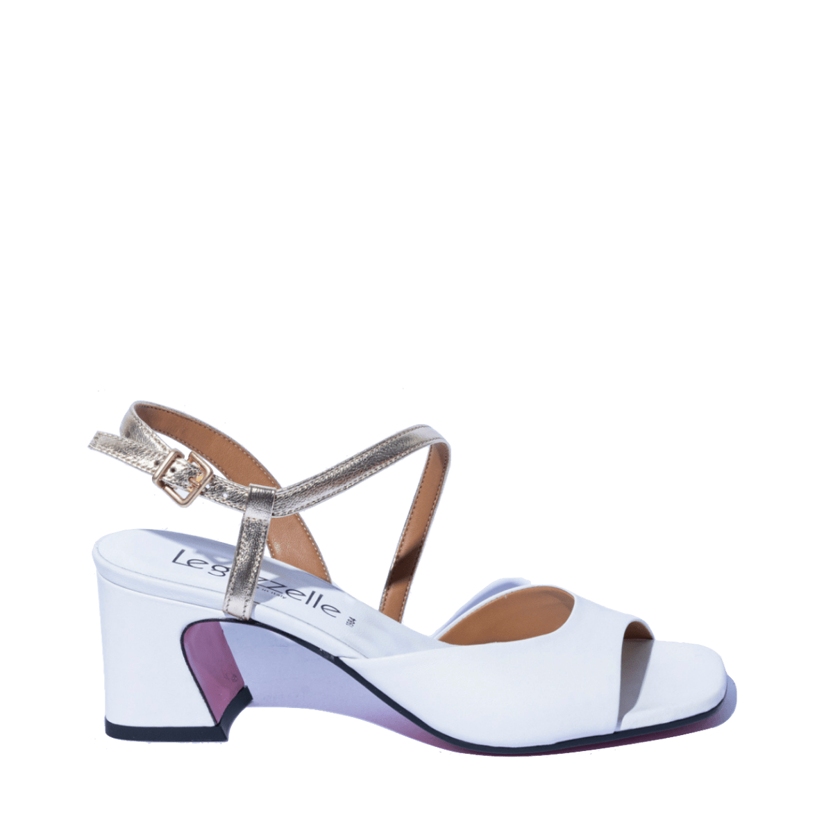 Sandalo Le Gazzelle Pelle Bianco Cinturino Platino - Le Gazzelle - Calzature Savorè