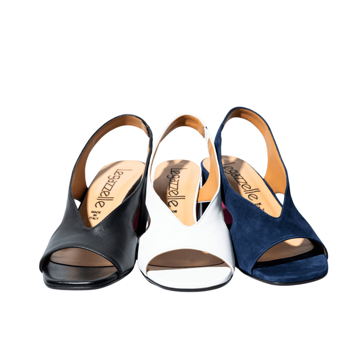 Sandalo Le Gazzelle Scollo Profondo Camoscio Blu Abiss - Le Gazzelle - Calzature Savorè