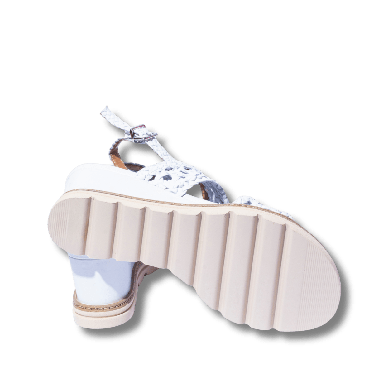 Sandalo Le Gazzelle Zeppa Pelle Intreccio Bianco - Le Gazzelle - Calzature Savorè