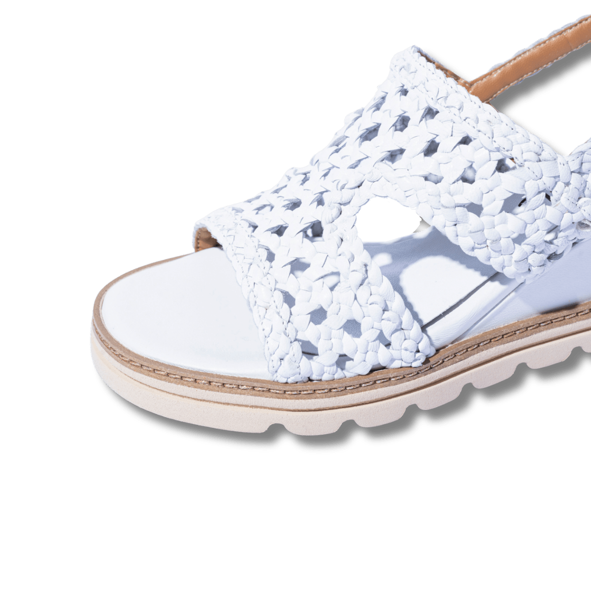 Sandalo Le Gazzelle Zeppa Pelle Intreccio Bianco - Le Gazzelle - Calzature Savorè