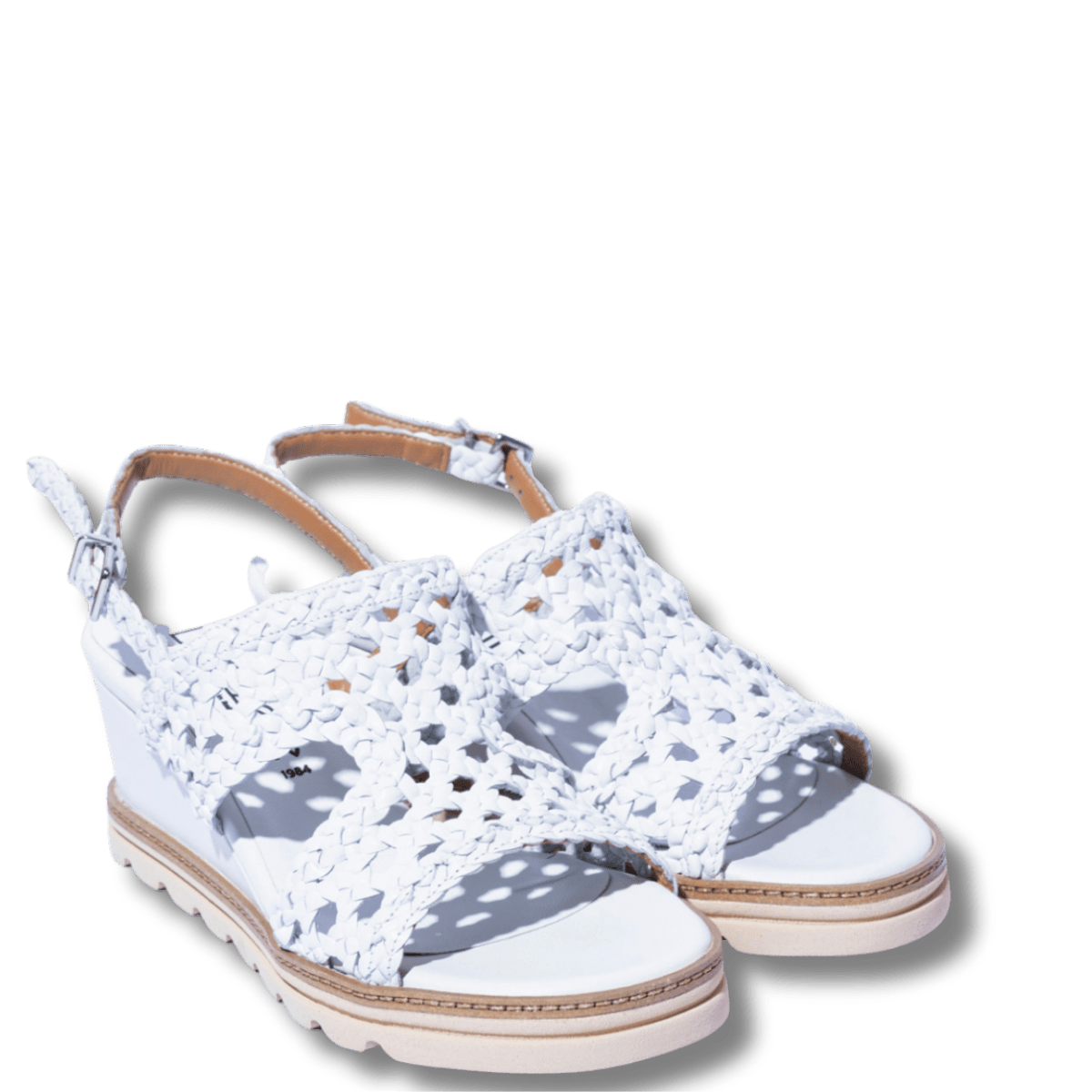 Sandalo Le Gazzelle Zeppa Pelle Intreccio Bianco - Le Gazzelle - Calzature Savorè