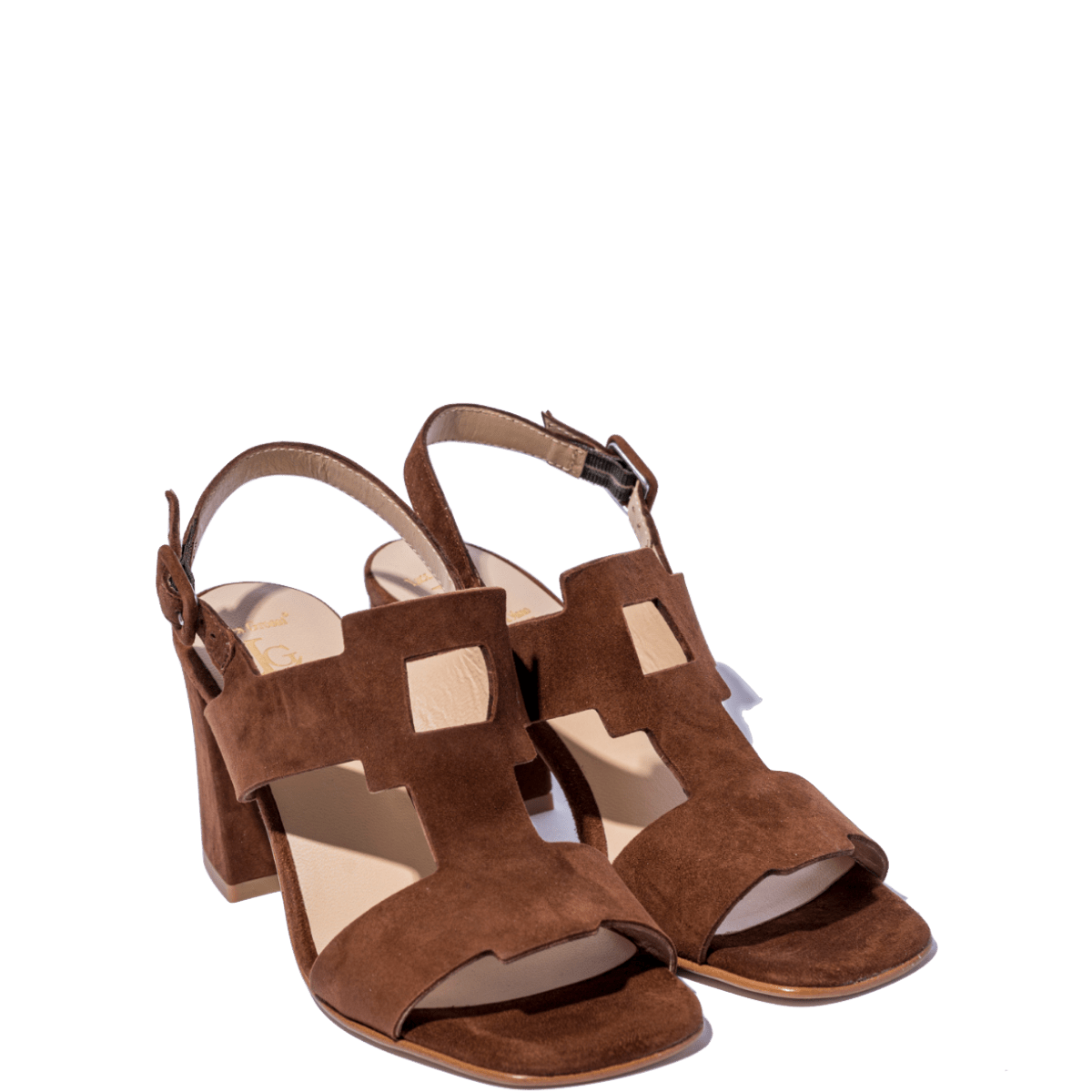 Sandalo Luca Grossi Forma Geometrica Camoscio Cioccolato - Luca Grossi - Calzature Savorè