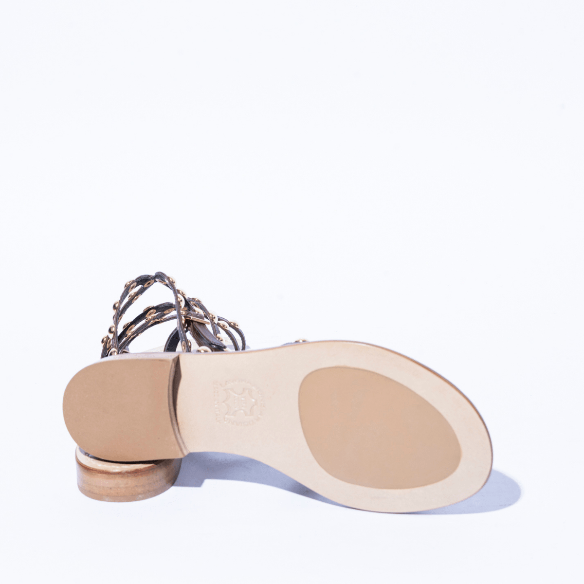 Sandalo Paolo Ferrara Borchie Pelle Marrone - Paolo Ferrara - Calzature Savorè