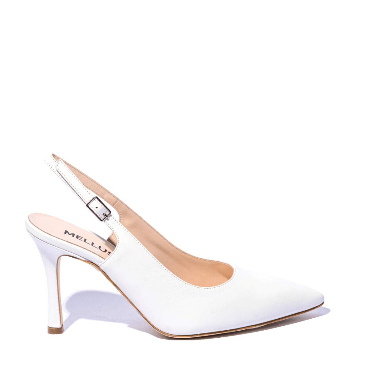 Slingback Alto Melluso Pelle Bianco Sposa - Melluso - Calzature Savorè