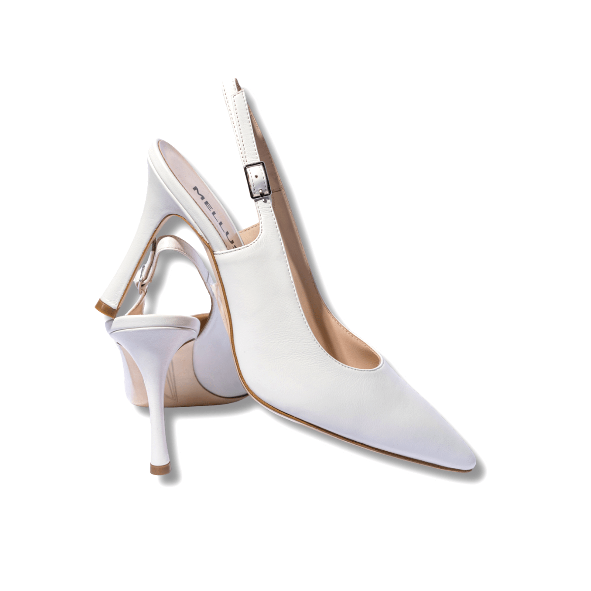 Slingback Alto Melluso Pelle Bianco Sposa - Melluso - Calzature Savorè