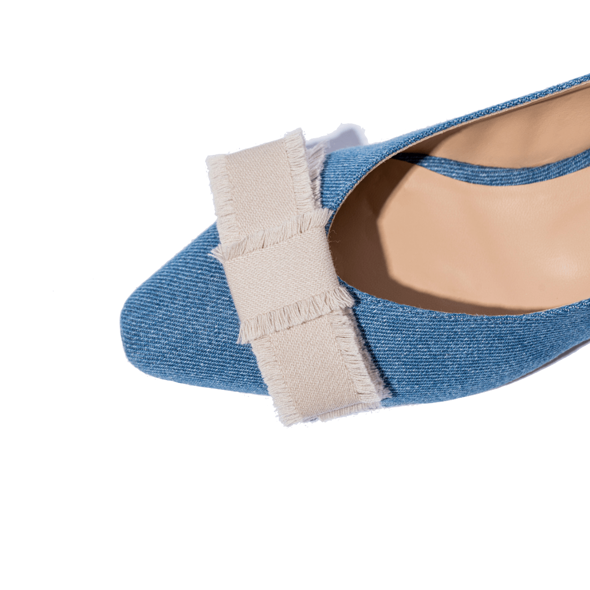 Slingback Bassa La Sellerie Nastro Gros Grain Tessuto Denim - La Sellerie - Calzature Savorè