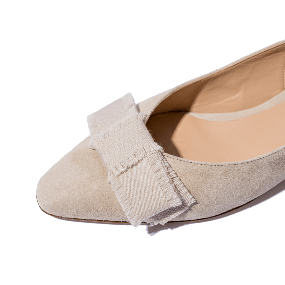 Slingback Basso La Sellerie Nastro Gros Grain Camoscio Sabbia - La Sellerie - Calzature Savorè