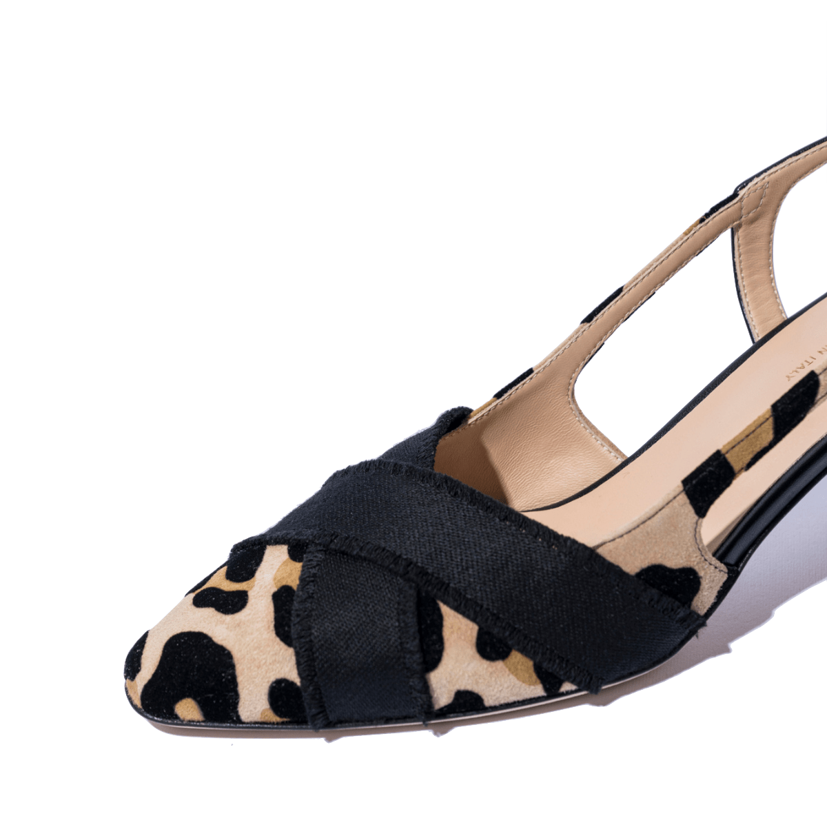 Slingback La Sellerie Camoscio Leopardo Nastro Gros Grain - La Sellerie - Calzature Savorè
