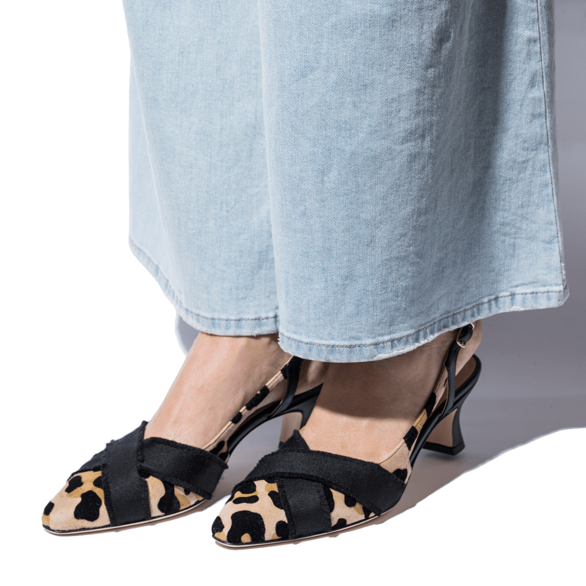 Slingback La Sellerie Camoscio Sabbia Nastro Gros Grain - La Sellerie - Calzature Savorè