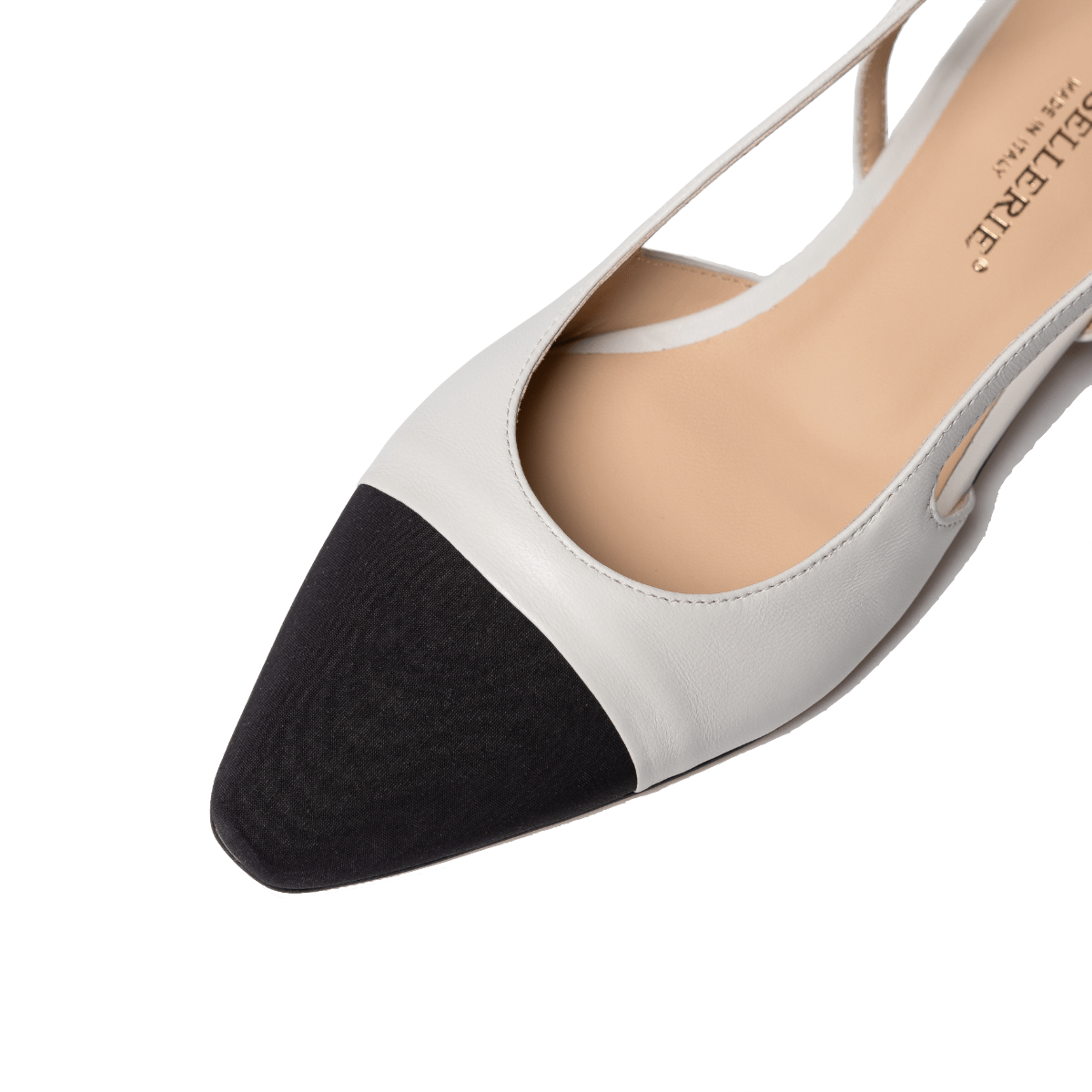 Slingback La Sellerie Nappa Soft Bianco Latte Tacco Basso