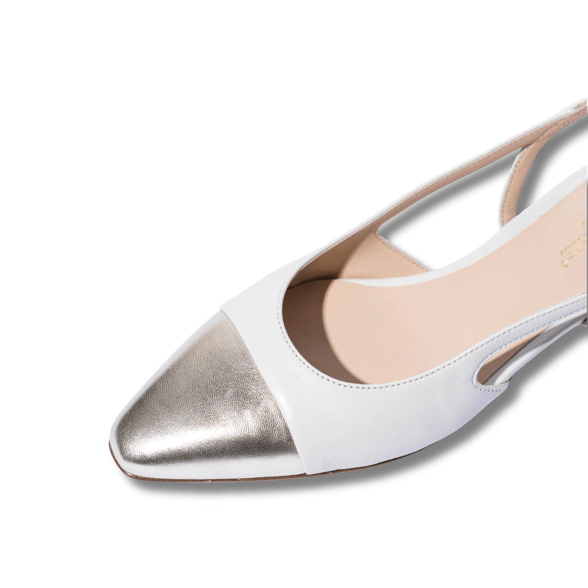 Slingback La Sellerie Nappa Soft Bianco / Oro Tacco Basso - La Sellerie - Calzature Savorè