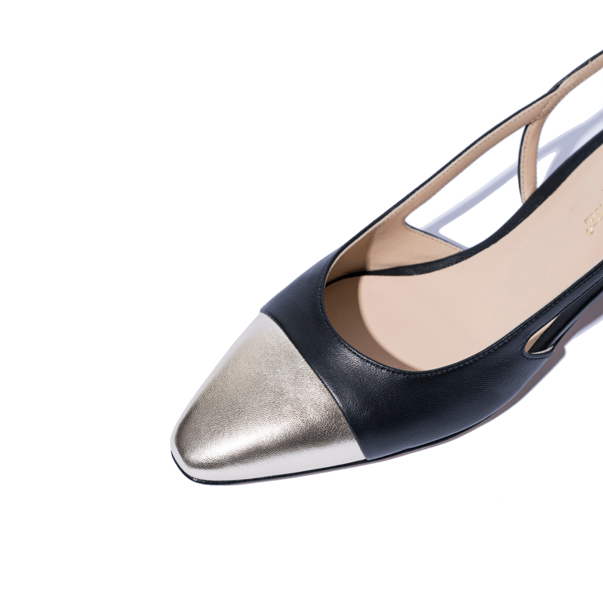 Slingback La Sellerie Nappa Soft Nero / Oro Tacco Basso - La Sellerie - Calzature Savorè