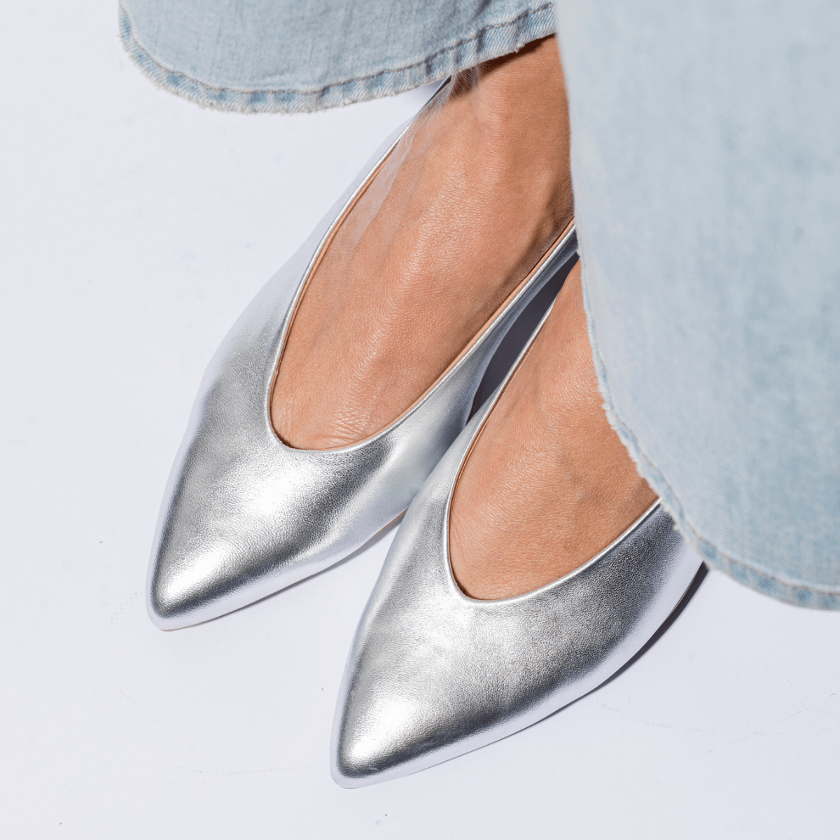 Slingback Mandorla Melluso Pelle Argento - Melluso - Calzature Savorè
