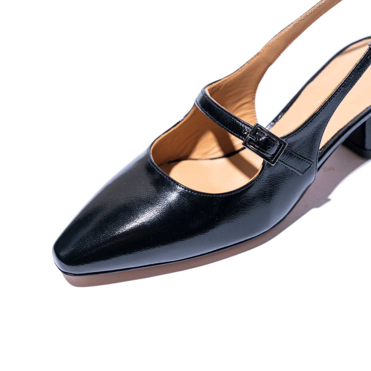 Slingback Mary Jane Vitulli Nappa Verniciata Nero1