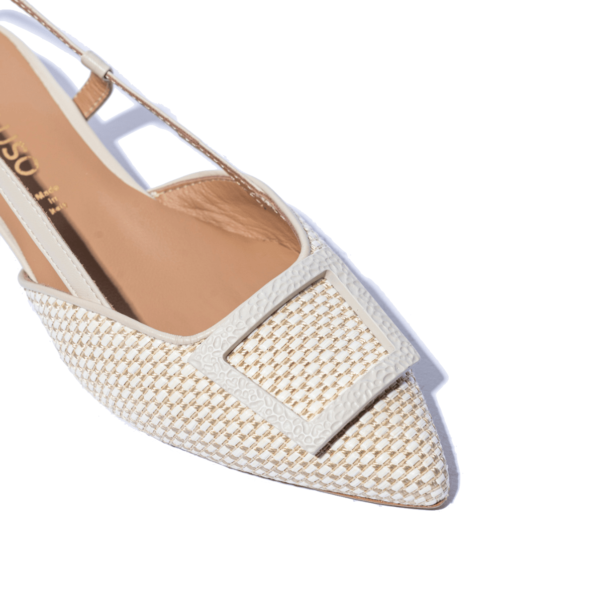 Slingback Melluso Arianna Pelle e Rafia Milk - Melluso - Calzature Savorè