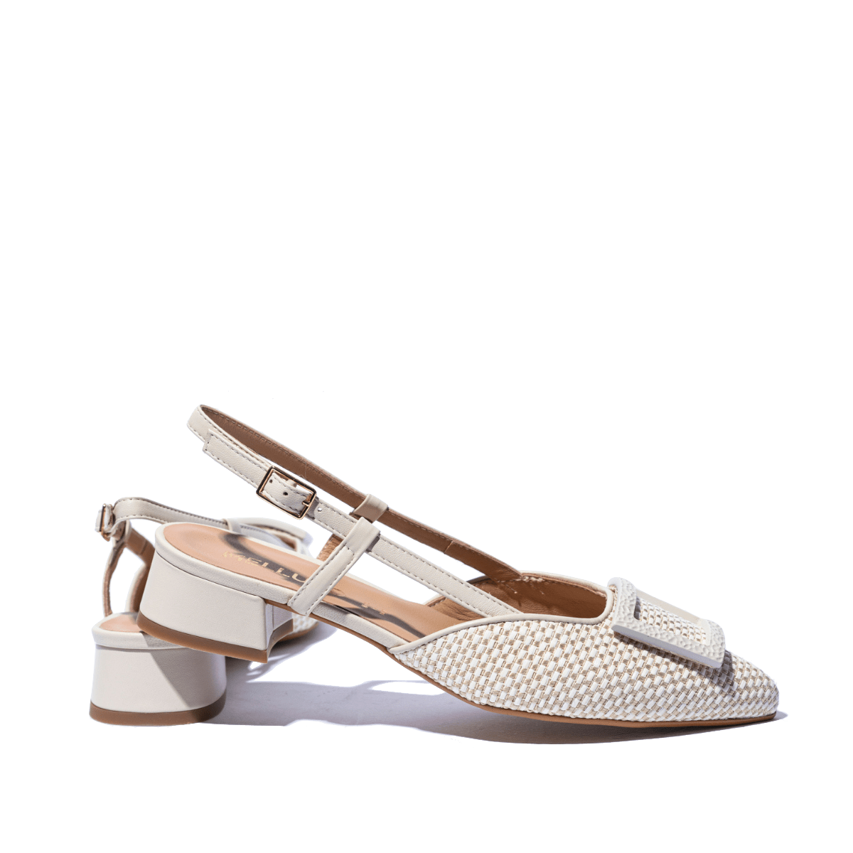 Slingback Melluso Arianna Pelle e Rafia Milk - Melluso - Calzature Savorè