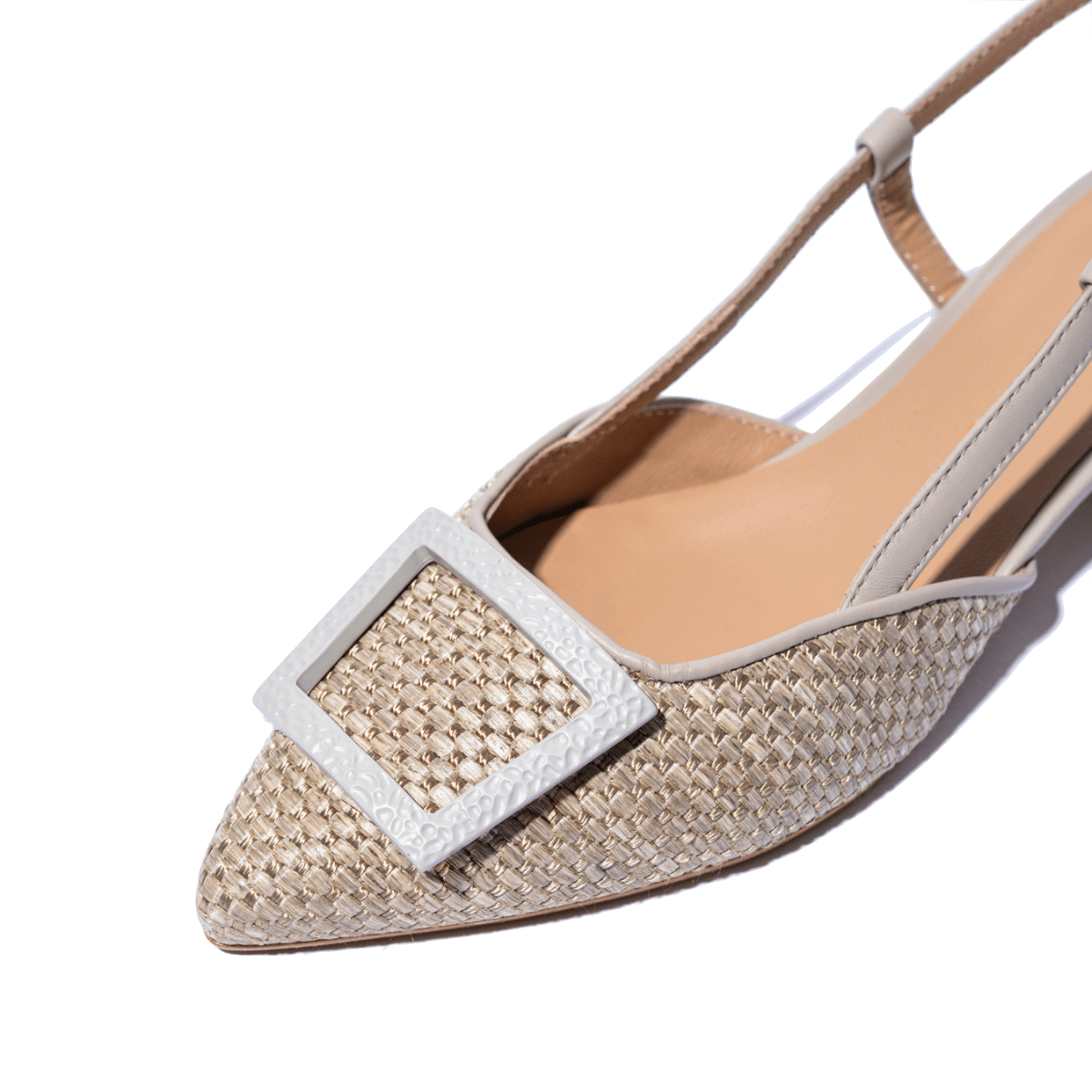 Slingback Melluso Arianna Pelle e Rafia Sabbia - Melluso - Calzature Savorè
