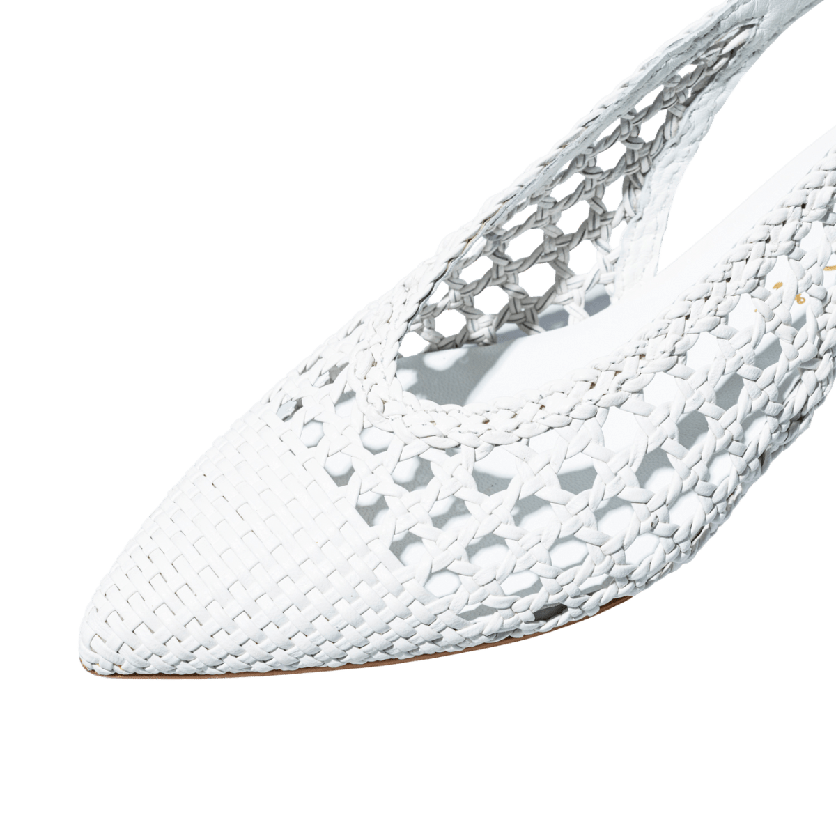 Slingback Melluso Arianna Pelle Traforato e Intreccio Bianco - Melluso - Calzature Savorè