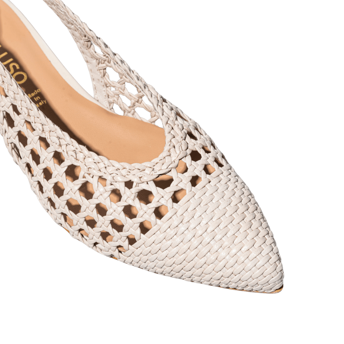Slingback Melluso Arianna Pelle Traforato e Intreccio Bone - Melluso - Calzature Savorè