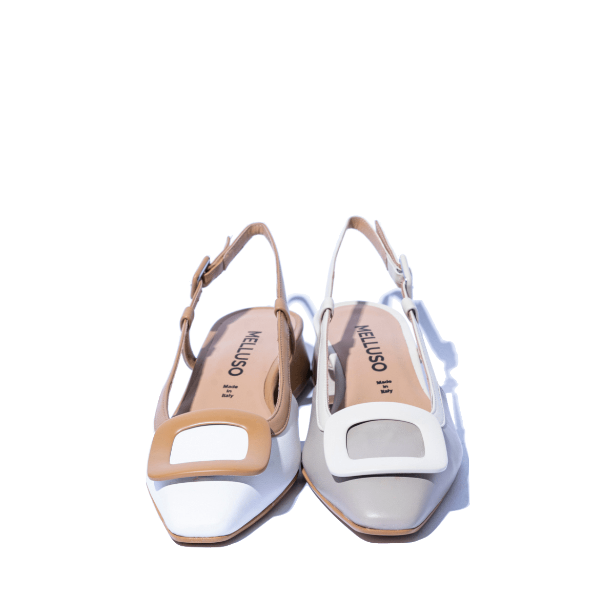 Slingback Melluso Vanessa Pelle Bianco - Cuoio - Melluso - Calzature Savorè