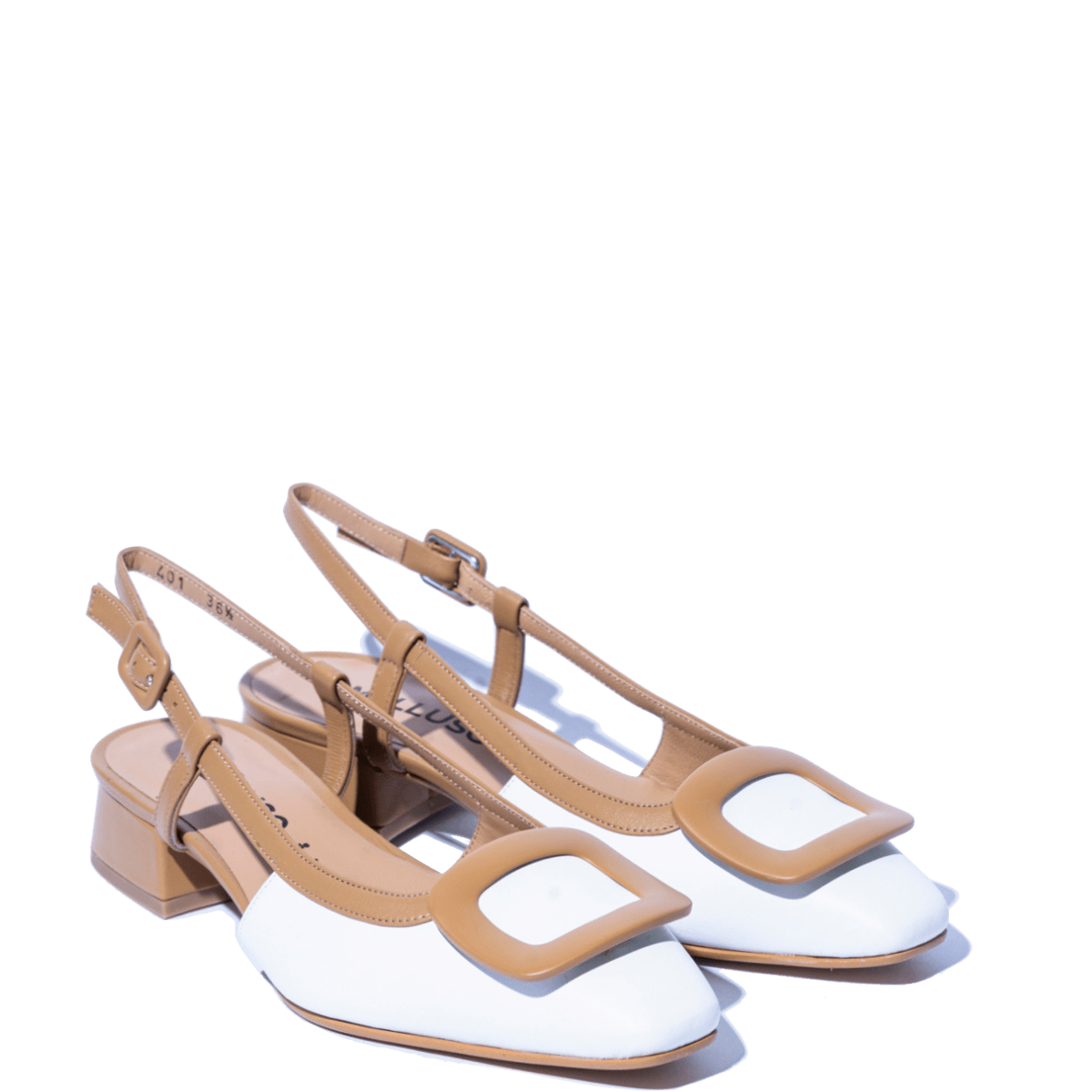 Slingback Melluso Vanessa Pelle Bianco - Cuoio - Melluso - Calzature Savorè