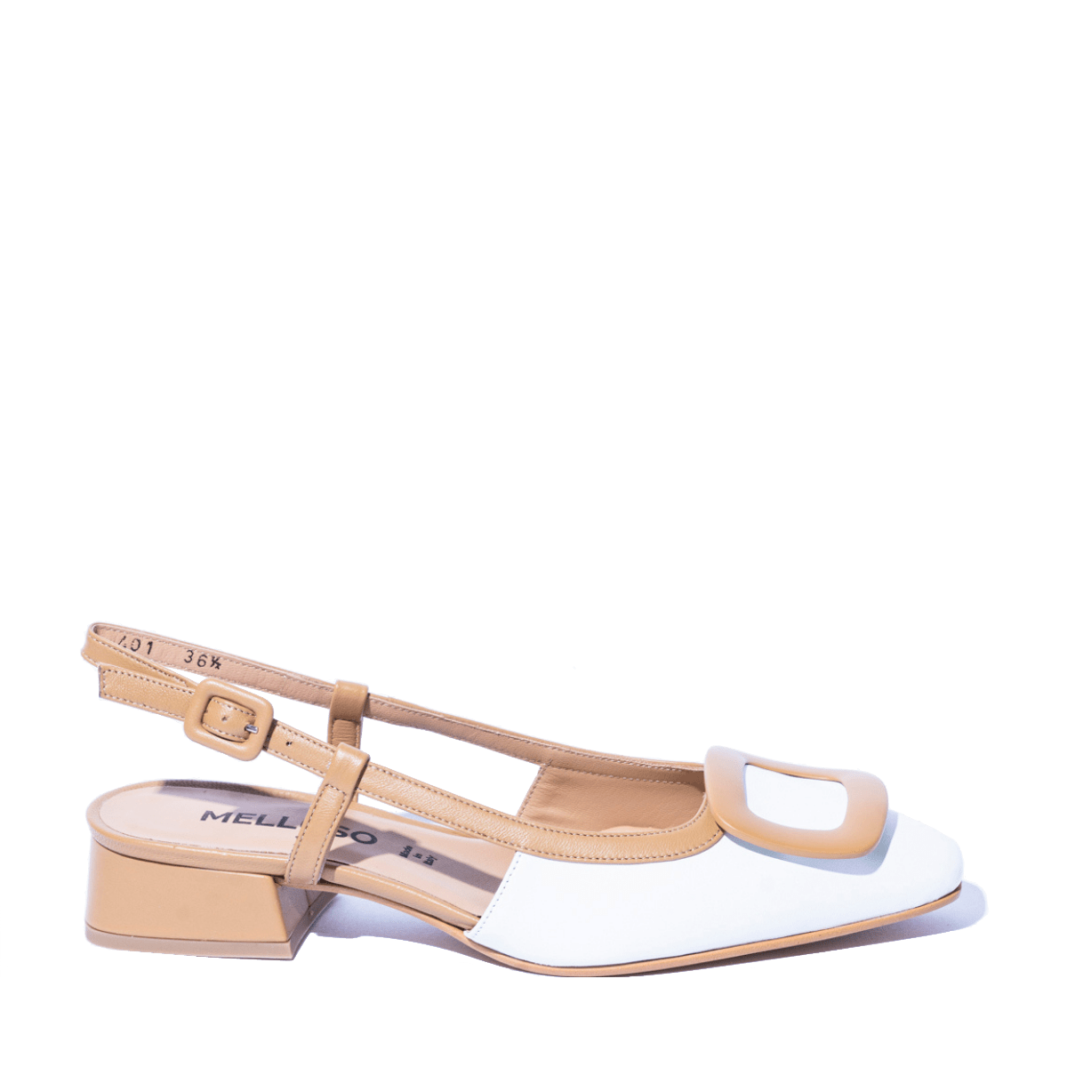 Slingback Melluso Vanessa Pelle Bianco - Cuoio - Melluso - Calzature Savorè