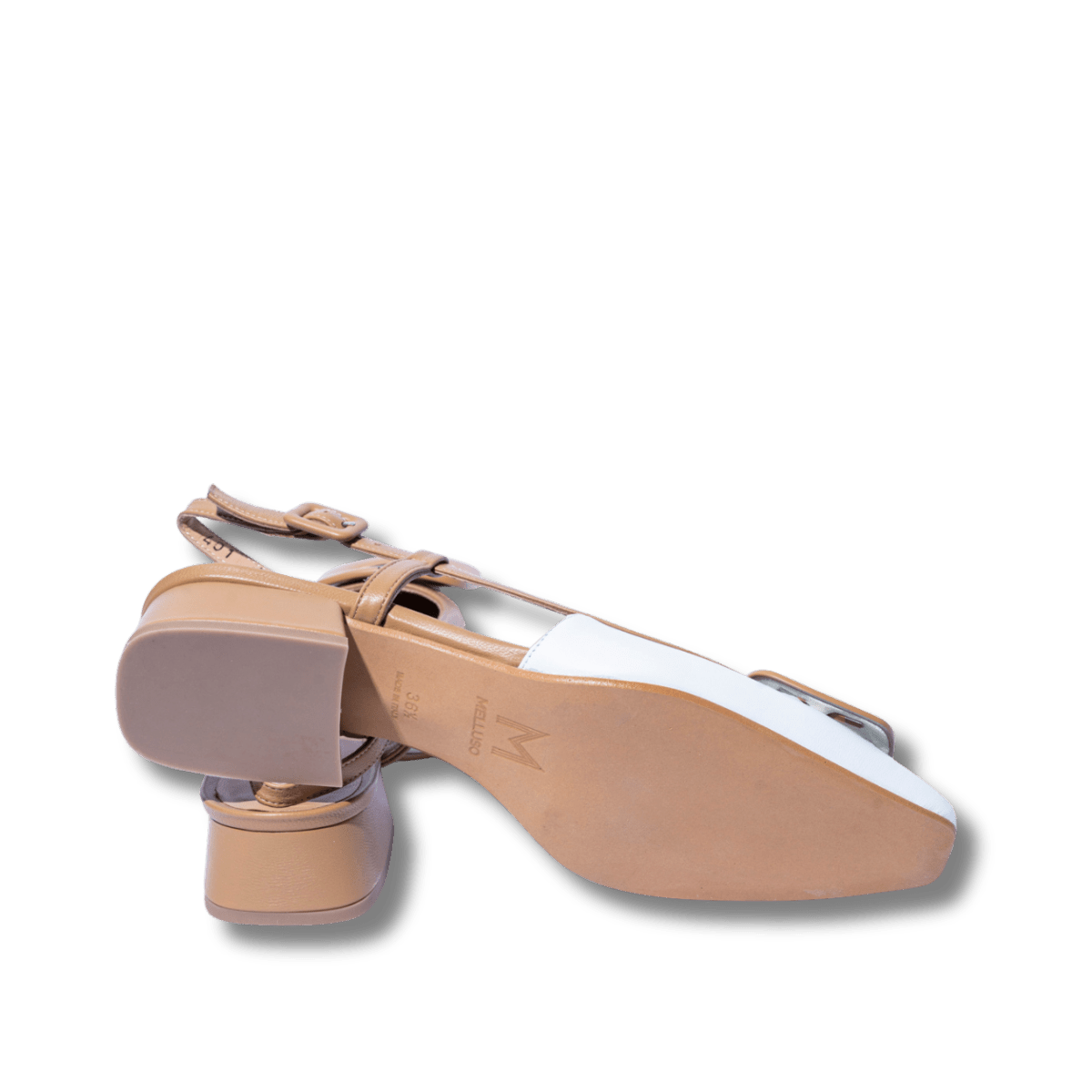 Slingback Melluso Vanessa Pelle Bianco - Cuoio - Melluso - Calzature Savorè