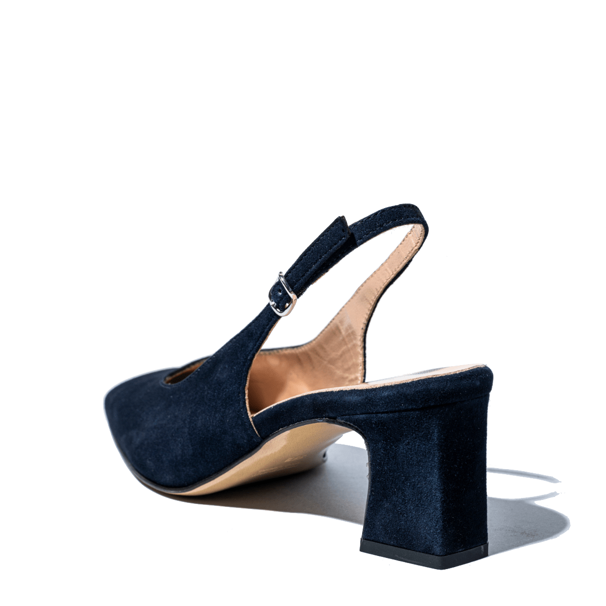 Slingback Savorè Punta Quadra Camoscio Blu - Savorè - Calzature Savorè