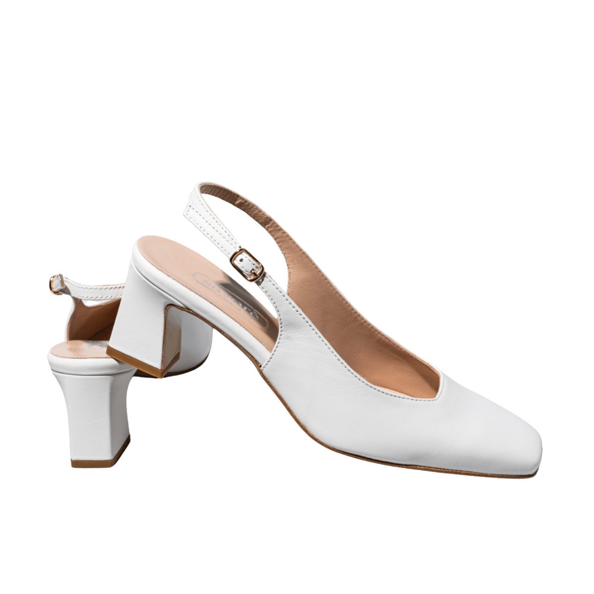 Slingback Savorè Punta Quadra Pelle Yogurt - Savorè - Calzature Savorè