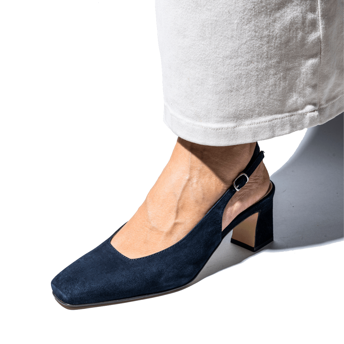 Slingback Savorè Punta Quadra Pelle Yogurt - Savorè - Calzature Savorè
