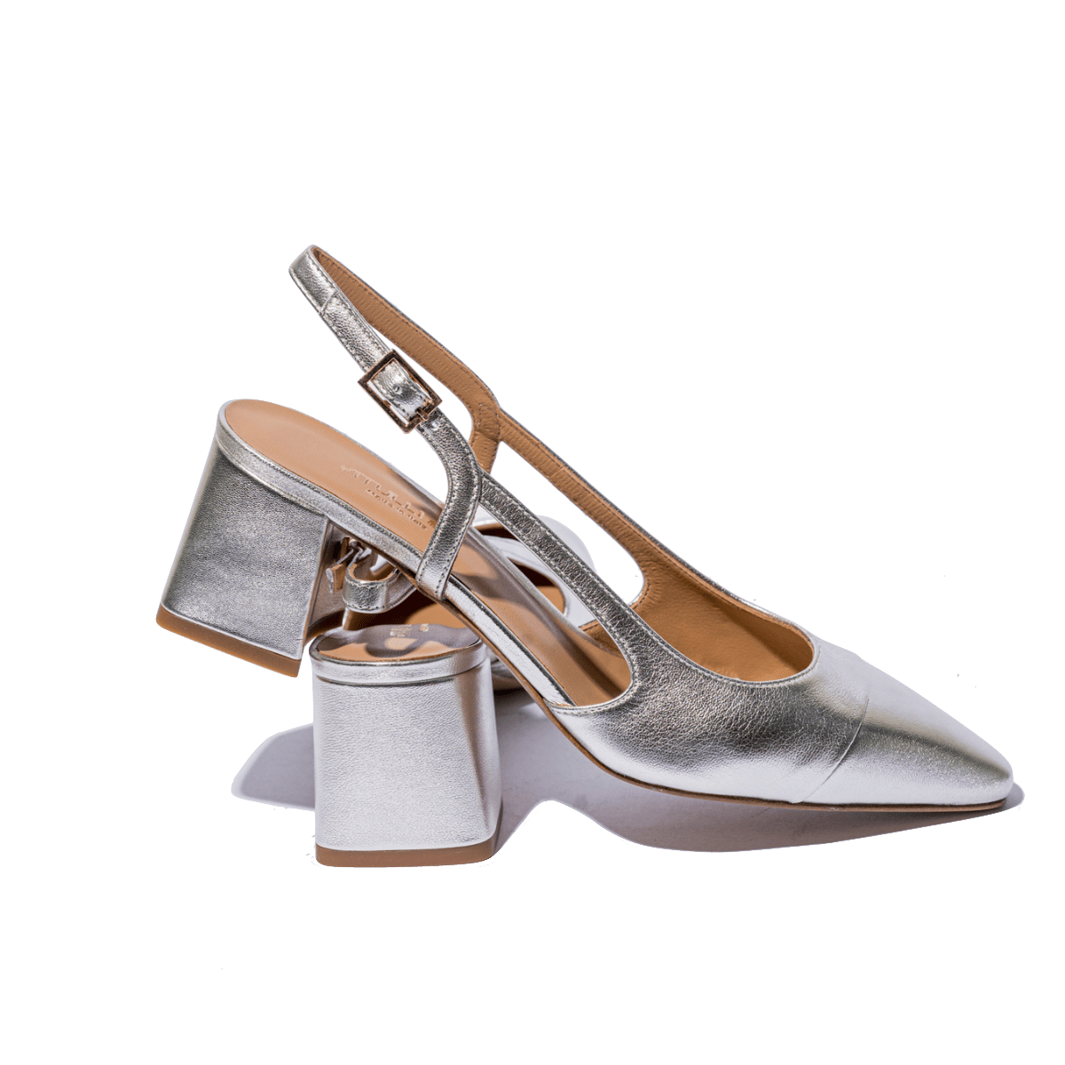Slingback Vitulli & Co. Puntale Pelle Argento - Vitulli & Co. - Calzature Savorè
