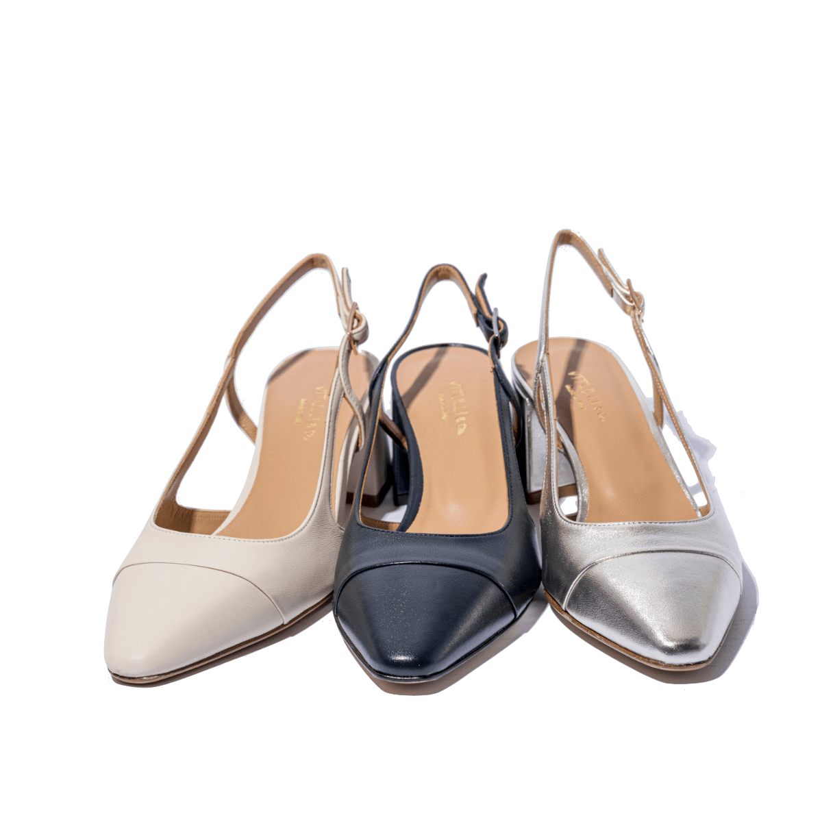 Slingback Vitulli & Co. Puntale Pelle Argento - Vitulli & Co. - Calzature Savorè