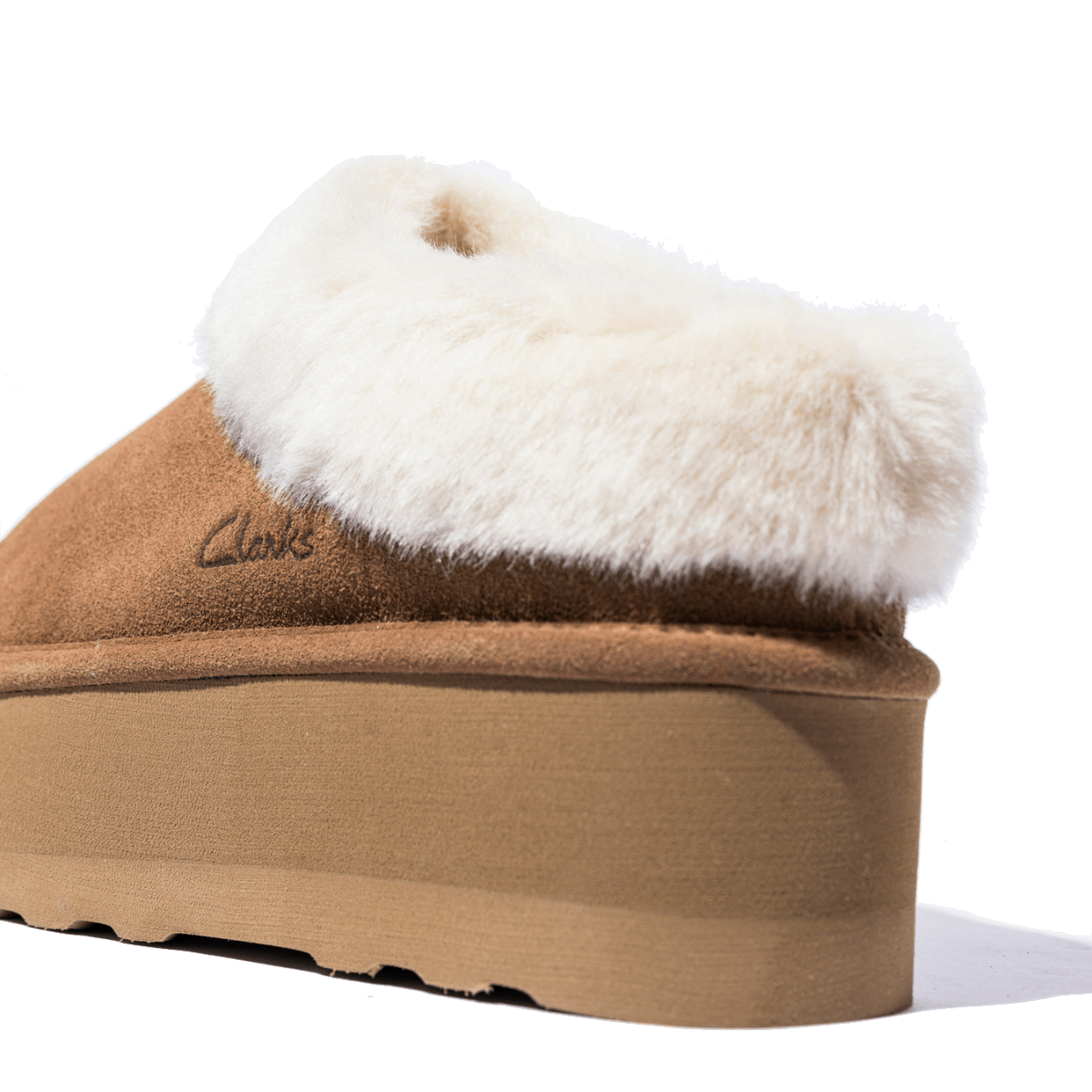 Slip - On Clark's Platform Camoscio Imbottito Cognac - Clark's - Calzature Savorè