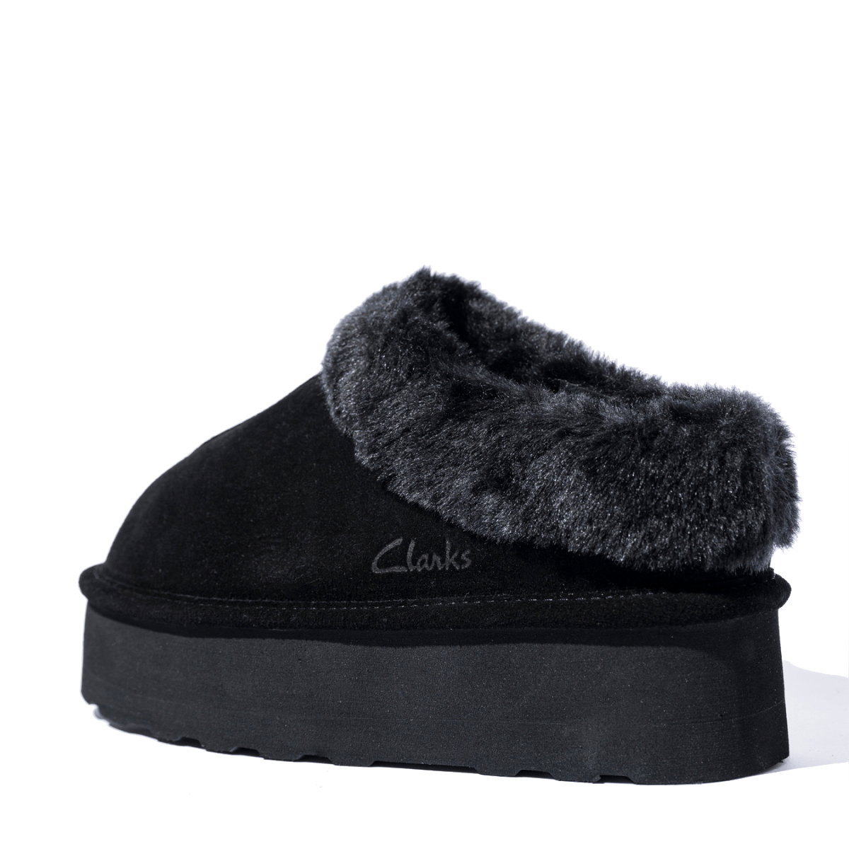 Slip - On Clark's Platform Camoscio Imbottito Nero - Clark's - Calzature Savorè