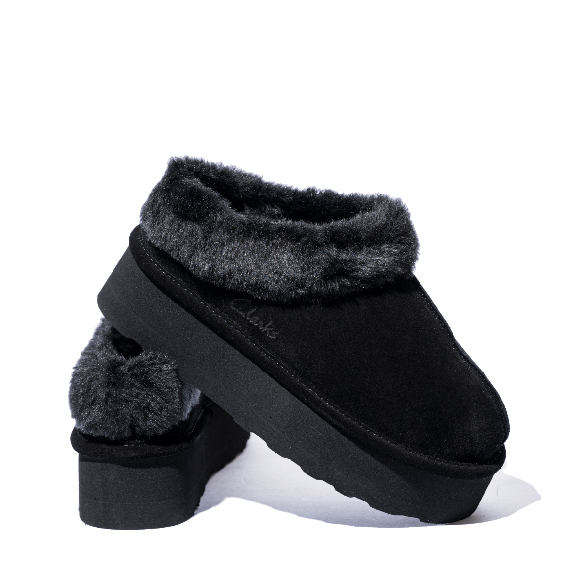 Slip - On Clark's Platform Camoscio Imbottito Nero - Clark's - Calzature Savorè