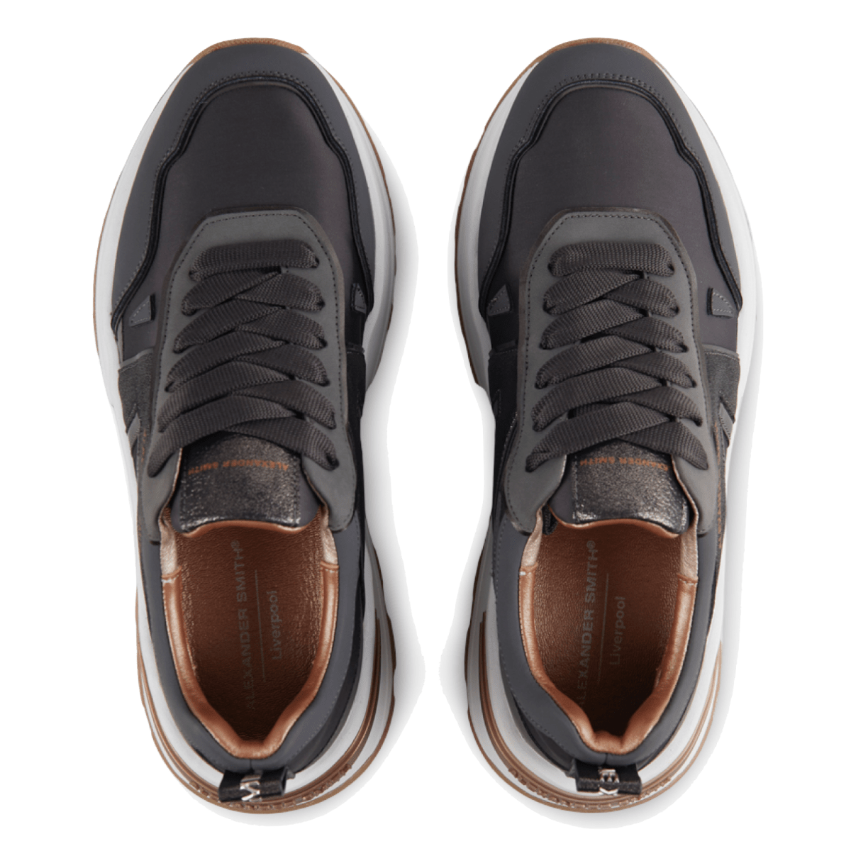 Sneaker Alexander Smith Liverpool Pelle e Nylon Dark Smoke - Alexander Smith London - Calzature Savorè