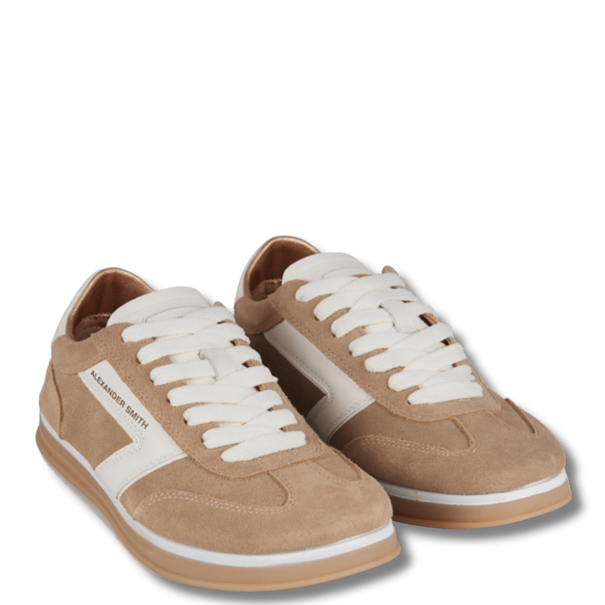 Sneaker Alexander Smith Thames Camoscio Camel Pelle White - Alexander Smith London - Calzature Savorè